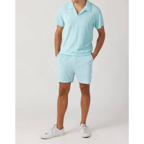 NEW SOL ANGELES mens riviera terry polo in cape - Picture 4 of 6